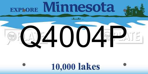 Q4004P Minnesota License Plate