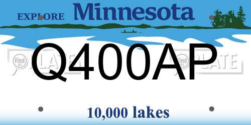 Q400AP Minnesota License Plate