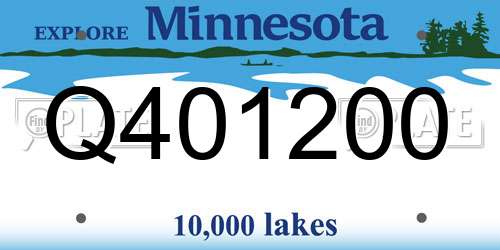 Q401200 Minnesota License Plate