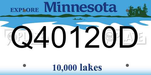 Q40120D Minnesota License Plate