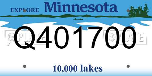 Q401700 Minnesota License Plate