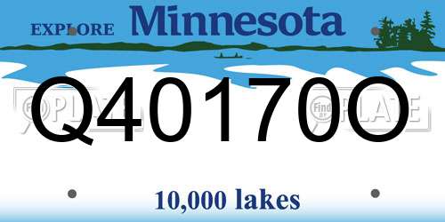 Q40170O Minnesota License Plate