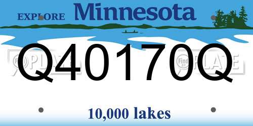 Q40170Q Minnesota License Plate