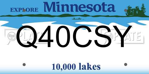 Q40CSY Minnesota License Plate