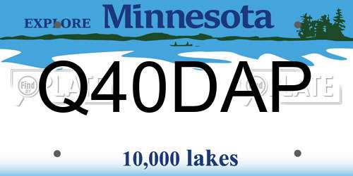 Q40DAP Minnesota License Plate
