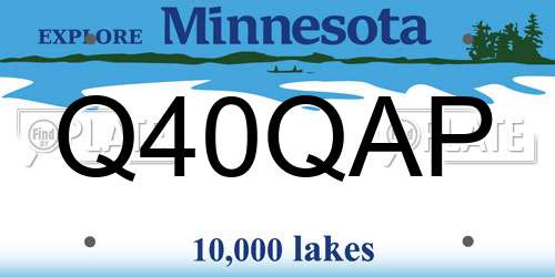 Q40QAP Minnesota License Plate