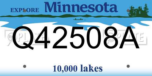 Q42508A Minnesota License Plate