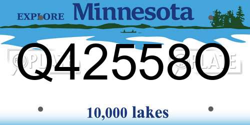 Q42558O Minnesota License Plate