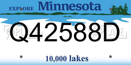 Q42588D Minnesota License Plate