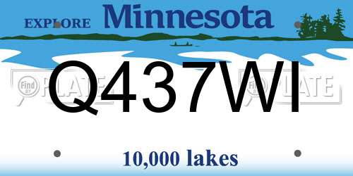 Q437WI Minnesota License Plate