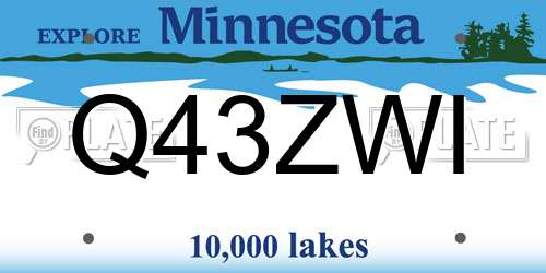 Q43ZWI Minnesota License Plate