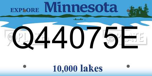 Q44075E Minnesota License Plate