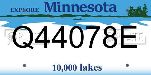 Q44078E Minnesota License Plate