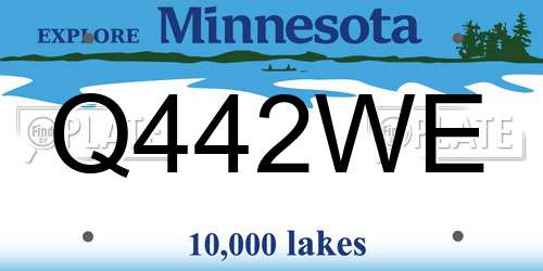Q442WE Minnesota License Plate