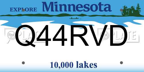 Q44RVD Minnesota License Plate