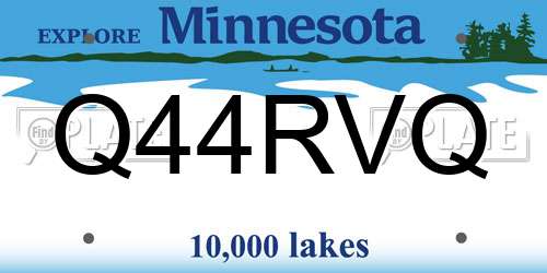 Q44RVQ Minnesota License Plate