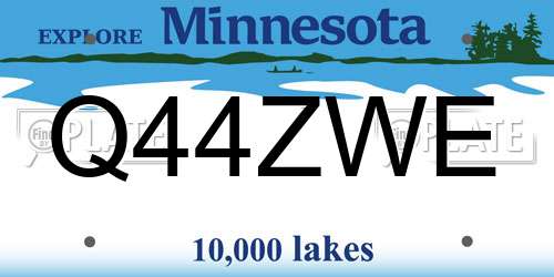 Q44ZWE Minnesota License Plate