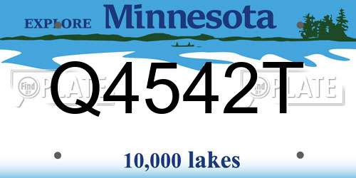 Q4542T Minnesota License Plate
