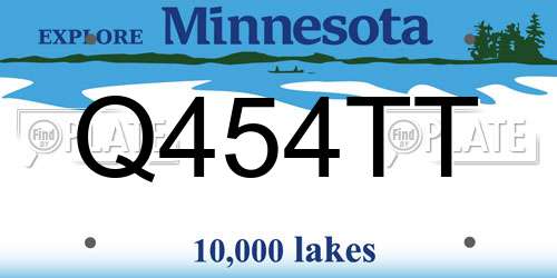 Q454TT Minnesota License Plate