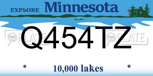 Q454TZ Minnesota License Plate
