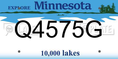Q4575G Minnesota License Plate