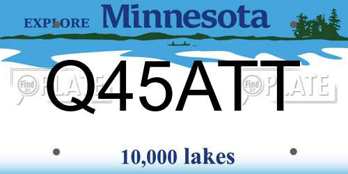 Q45ATT Minnesota License Plate