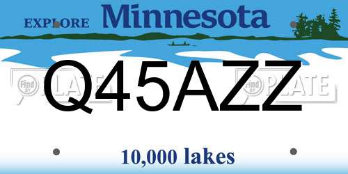 Q45AZZ Minnesota License Plate