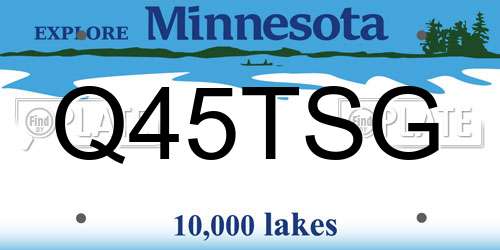 Q45TSG Minnesota License Plate