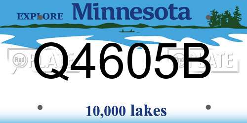 Q4605B Minnesota License Plate