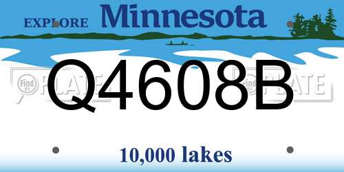 Q4608B Minnesota License Plate