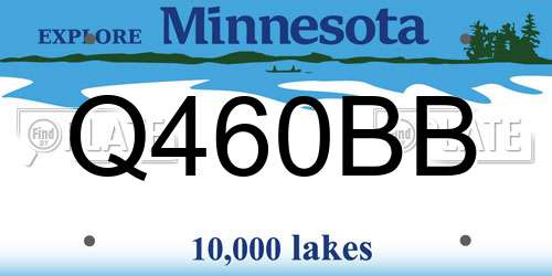 Q460BB Minnesota License Plate