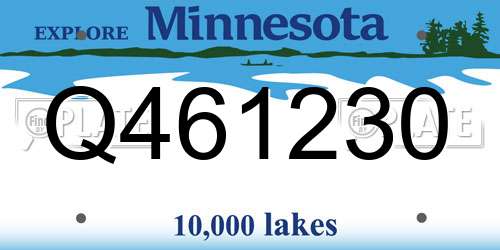 Q461230 Minnesota License Plate
