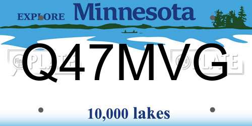 Q47MVG Minnesota License Plate