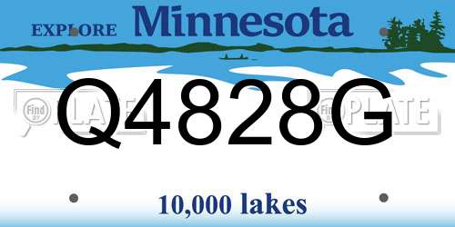 Q4828G Minnesota License Plate