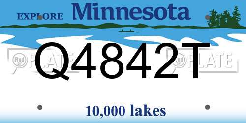 Q4842T Minnesota License Plate