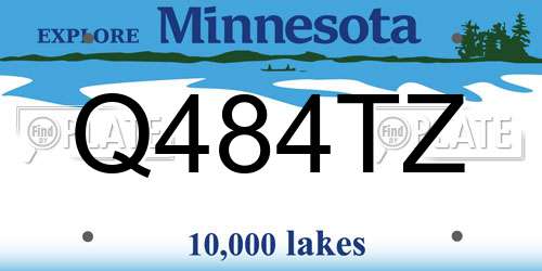 Q484TZ Minnesota License Plate