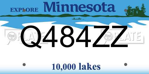 Q484ZZ Minnesota License Plate