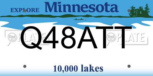 Q48ATT Minnesota License Plate