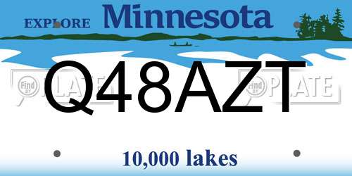 Q48AZT Minnesota License Plate