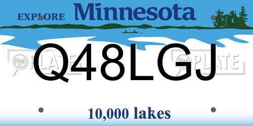Q48LGJ Minnesota License Plate