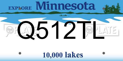 Q512TL Minnesota License Plate