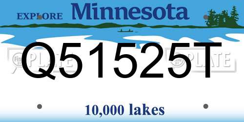 Q51525T Minnesota License Plate