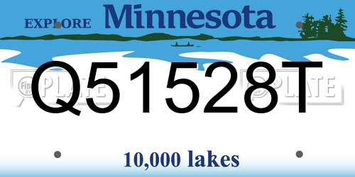 Q51528T Minnesota License Plate