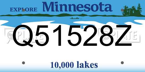 Q51528Z Minnesota License Plate