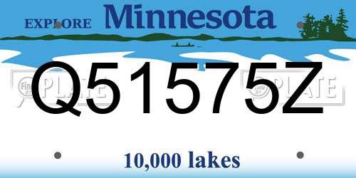 Q51575Z Minnesota License Plate