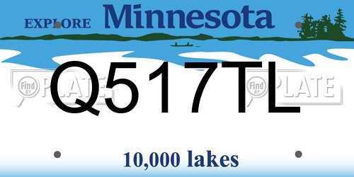 Q517TL Minnesota License Plate
