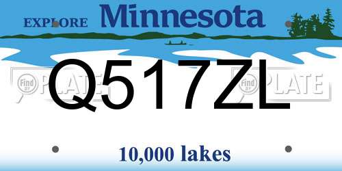 Q517ZL Minnesota License Plate