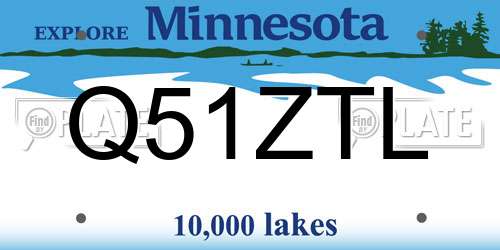 Q51ZTL Minnesota License Plate