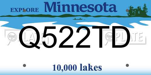 Q522TD Minnesota License Plate