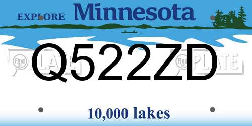 Q522ZD Minnesota License Plate